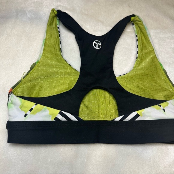 Trina Turk Recreation Floral Striped Keyhole Racerback Sports Bra Size XS - Picture 8 of 9
